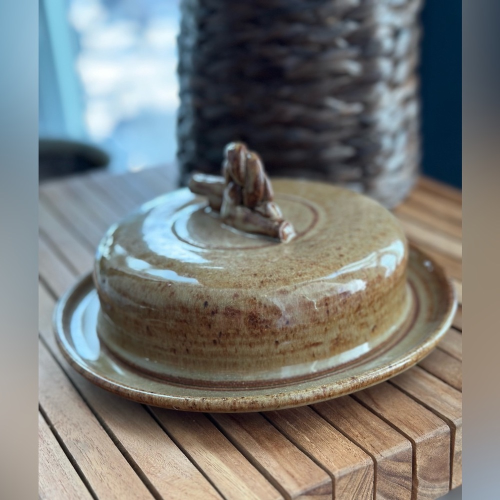 Vintage Rustic Ceramic Butter Dish